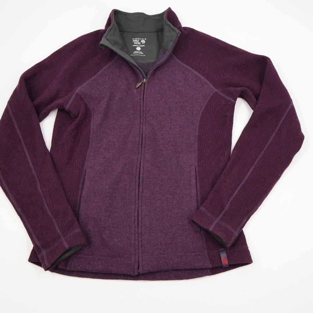 Mountain Hardwear Sweater Fleece Jacket Womens Medium Purple Full Zip Mock Neck